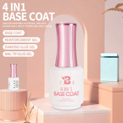 BOZLIN 4 In 1 Multifunction Base Coat Gel Polish UV Nail Tip Glue Builder Reinforce Ripple Line Nail Rhinestone Glue 15ml