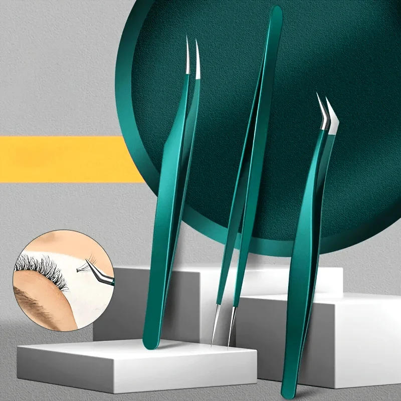 Description Picture 3 of itemStainless Steel Eyebrow Tweezers Set Makeup Tools for Eyelash Removal Long Lasting Anti Rust, Grafting Tweezers, Feather Clamp