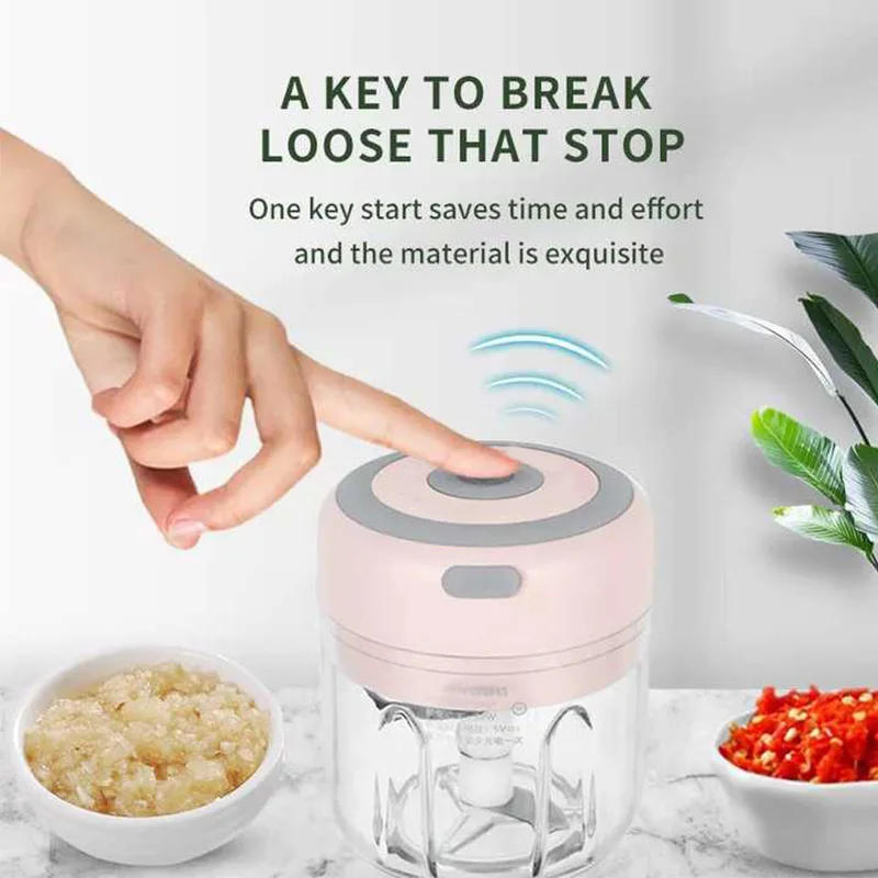 Description Picture 3 of itemGrinder Household Rechargeable Multifunction Meat Vegetable Garlic And Ginger Crusher Mini Cordless Food Electric Grinder