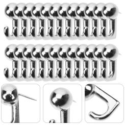 30 Pcs Metal Hook Nail Heavy Duty Hooks Push Pin for Wall Hanging Wall-mounted Zinc Alloy Picture Hangers No Hole Kit
