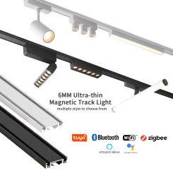 New Smart Magnetic Track Light 6MM-Thin Ultra Slim Surface Rail Led Flood Grille Spotlight Aluminum Tuya Zigbee 3.0 Black White