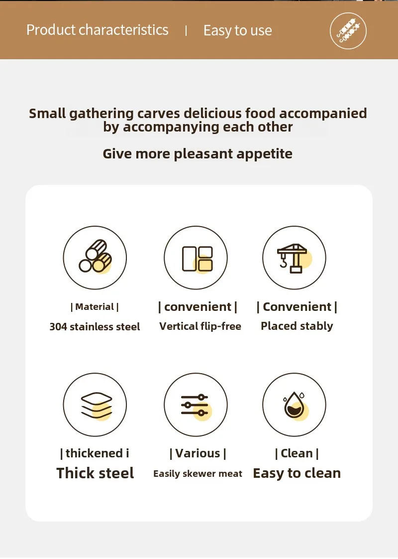 Description Picture 3 of item12/24/48 Skewers  Air Fryer Stainless Steel Grill Vertical Skewer Hanging Oven Kebab Rack Kebab Holder Kitchen Gadgets Grill