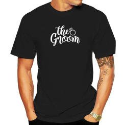 The Groom Print Men's Cotton Tshirt Harajuku Bridegroom Wedding Party Groom Team Short Sleeve T Shirts Male Fashion T-Shirt