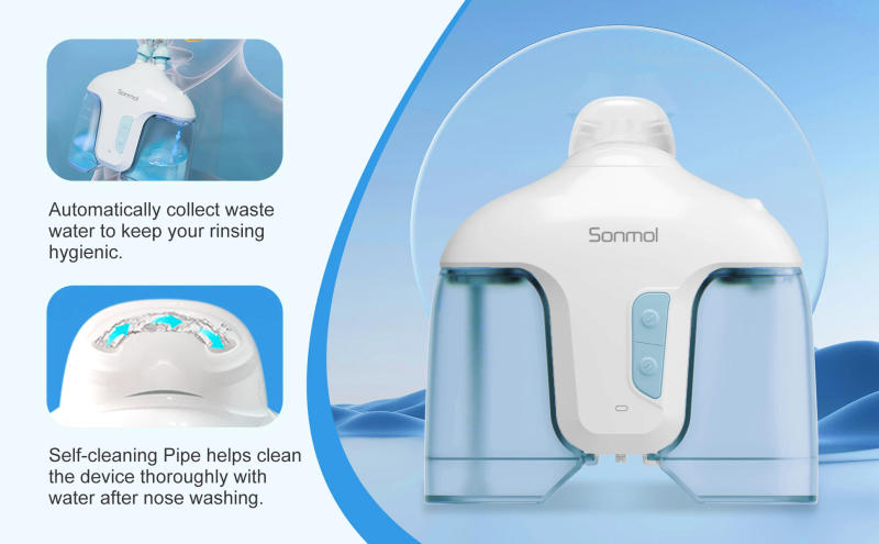 Description Picture 6 of itemElectric Nasal Irrigation System with 50 SaltPods Nasal Irrigator Nose Washer Sinus Rinse Cleaner Congestion Relief Device
