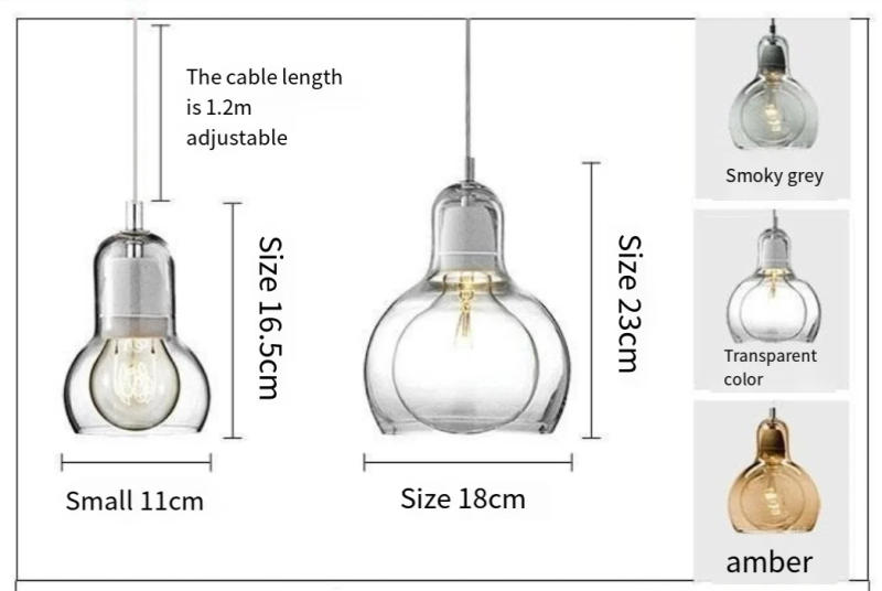 Description Picture 3 of itemSingle Glass Gourd Chandelier Simple Personality Creative Dining Room Hotel Bar Bedroom Bedside Lamp Lamp Room Decor