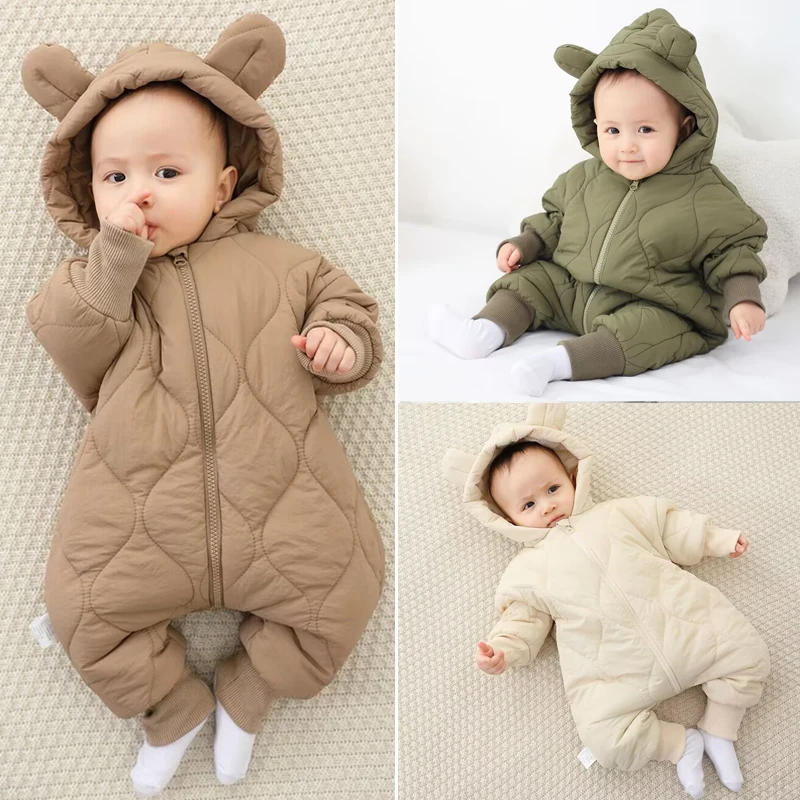 Description Picture 6 of itemNewborn winter plush and thick cotton jacket Korean cartoon baby clothing baby jumpsuit 0-3 year old baby outdoor clothing