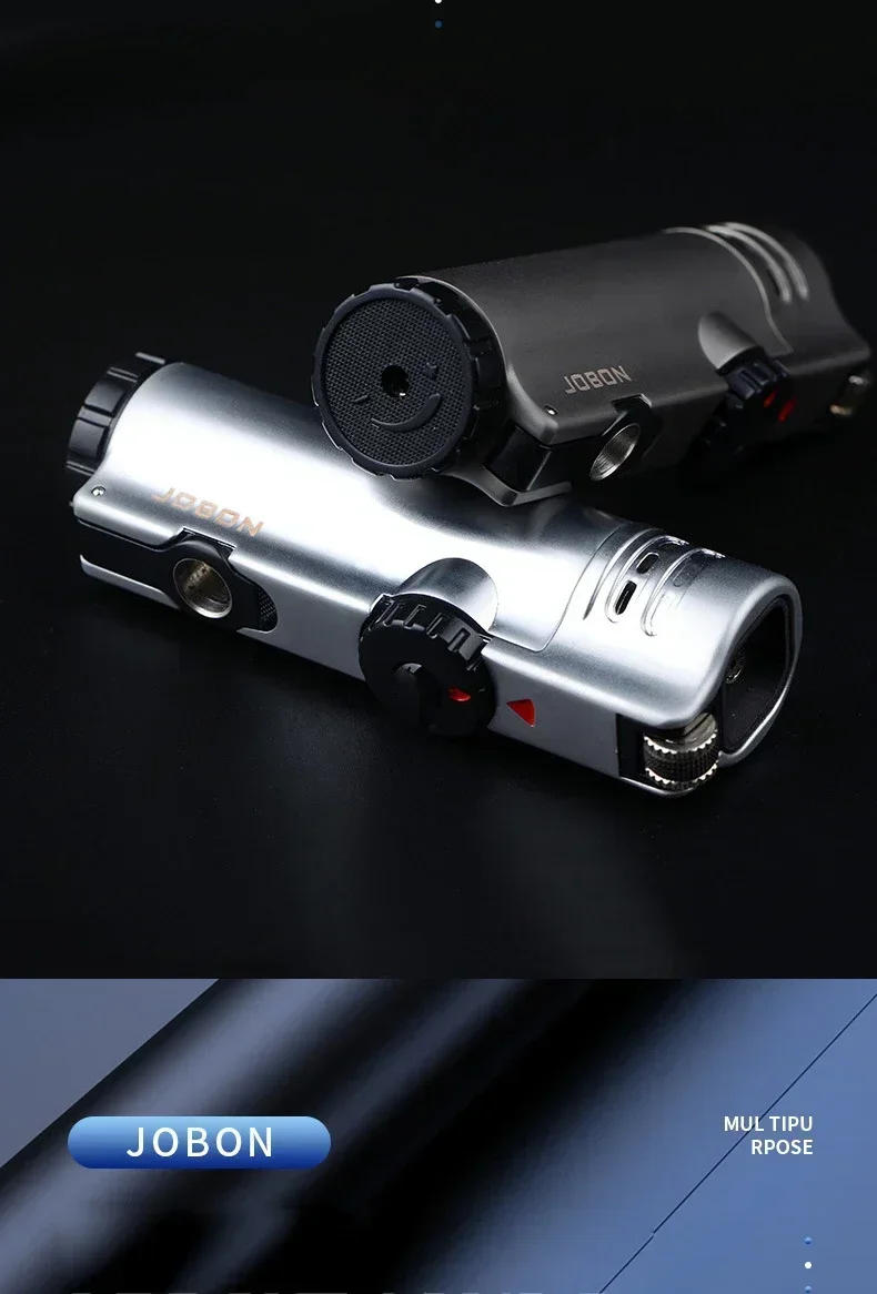 Description Picture 5 of itemJOBON Inflatable 4 Torch Jet Windproof Lighter Metal Grinding Wheel Flint Lighter Gas Butane Inflatable Gift Cigar Lighter