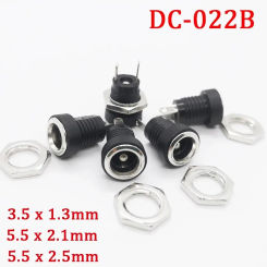 10Pcs DC022B 5.5 x 2.1mm DC Power Jack 3.5*1.3mm 5.5*2.1mm 5.5*2.5mm 2 Terminal 2 Pin Supply Socket Connector Female