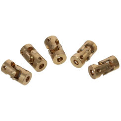 5PCS Connector 3mm to 3mm Inner Dia Rotatable Brass Yellow Shaft U Joint Coupler Pipe Fitting Air Line