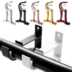 Single Hang Curtain Rod Bracket Thicken Hanger Hook Rod Support Fixing Clip Aluminum Alloy Curtain Crossbar Furniture Hardware