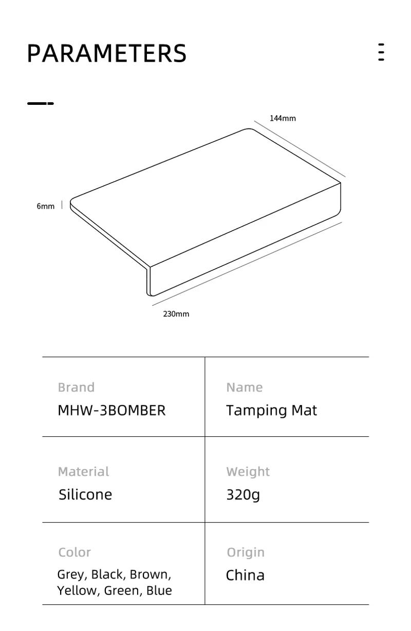 Description Picture 3 of itemMHW-3BOMBER Coffee Tamper Mat Anti-slip Silicone Food Grade Pad Espresso Tamping Station Cafe Bar Home Kitchen Accessories