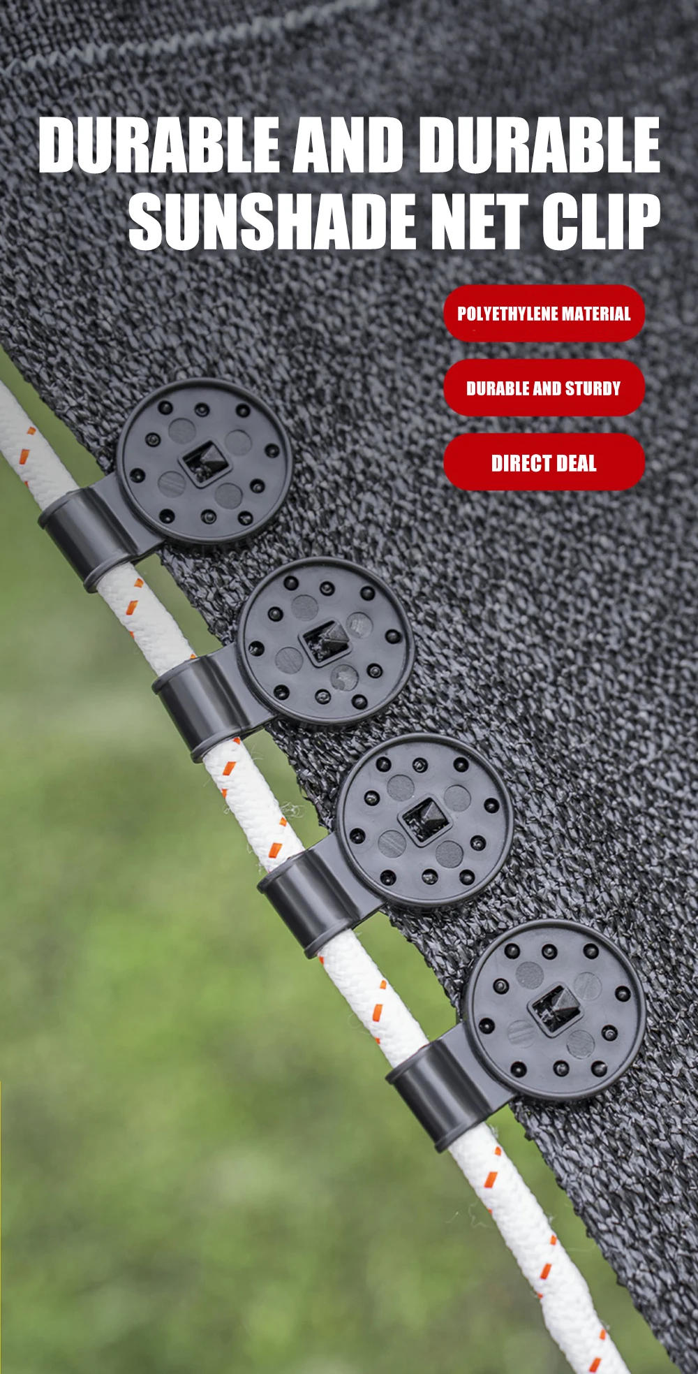 Description Picture 2 of item50PCS Shades Mesh Plastic Clip Shade Pergola Cloth Accessories Shading Awning Clips Shadow Tent Net Clip Garden Buildings