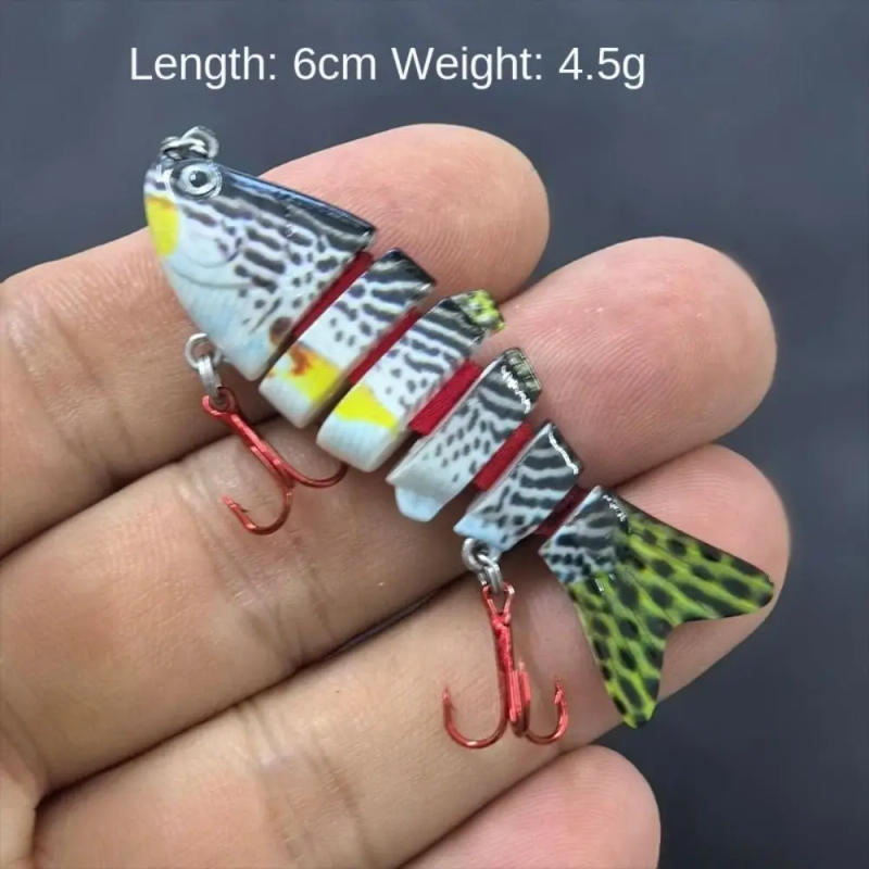 Description Picture 6 of itemMini Deep Diving 6 Segment Fishing Lures 6cm 4.5g Lifelike Eyes Bionic Bait 3d Eyes Bass Crankbaits Plastic Hard Crank