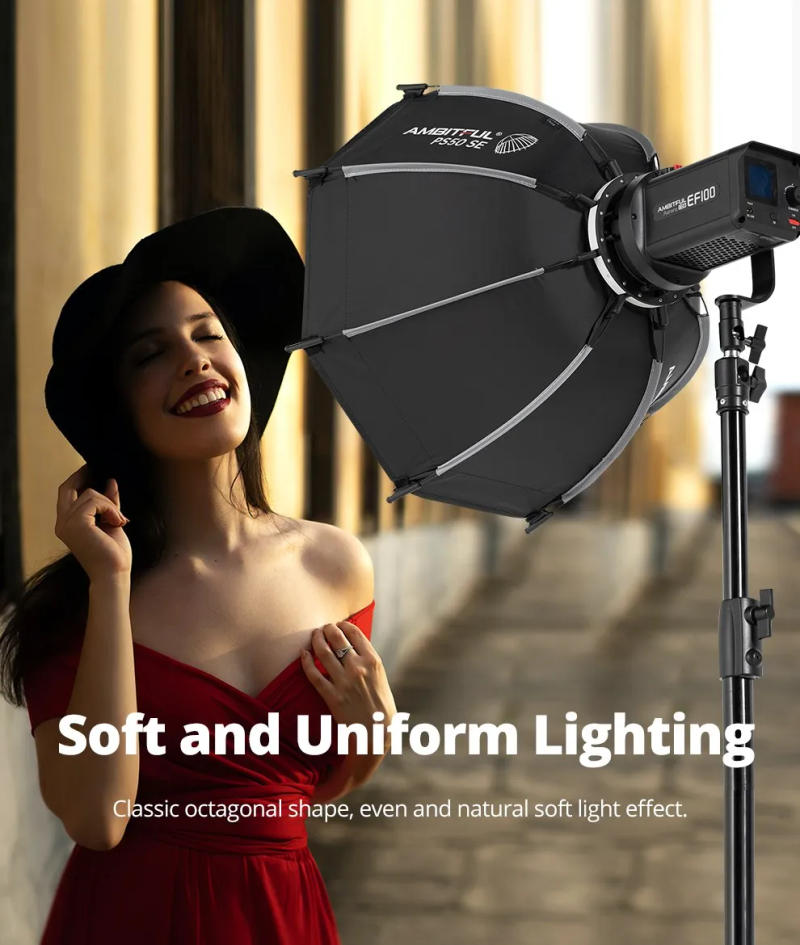 Description Picture 4 of itemAMBITFUL 30cm PS30 SE 50cm PS50 SE Mini Quickly Release Bowens Mount Octagon Softbox + Honeycomb Grid for Flash LED Light