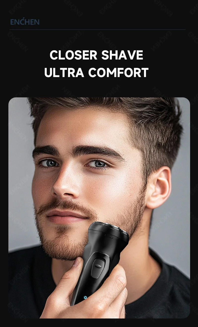 Description Picture 3 of itemENCHEN Blackstone-C Electric Rotary 3D Shaver Type-C Quick Charging With POP-UP Precision Trimmer And Safety lock