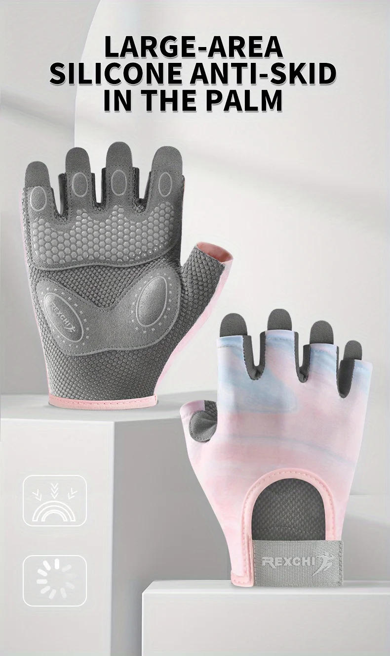 Description Picture 4 of itemBreathable Half-Finger Fitness Gloves for Men and Women, Performance with Our Durable Half-Finger Gloves, Hand-Washable Gloves