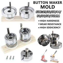 25-75MM Button Badges Maker Machine Mold, DIY Pin Badge Button Punching Press Mold, Replaceable Round Button Making Machine Mold