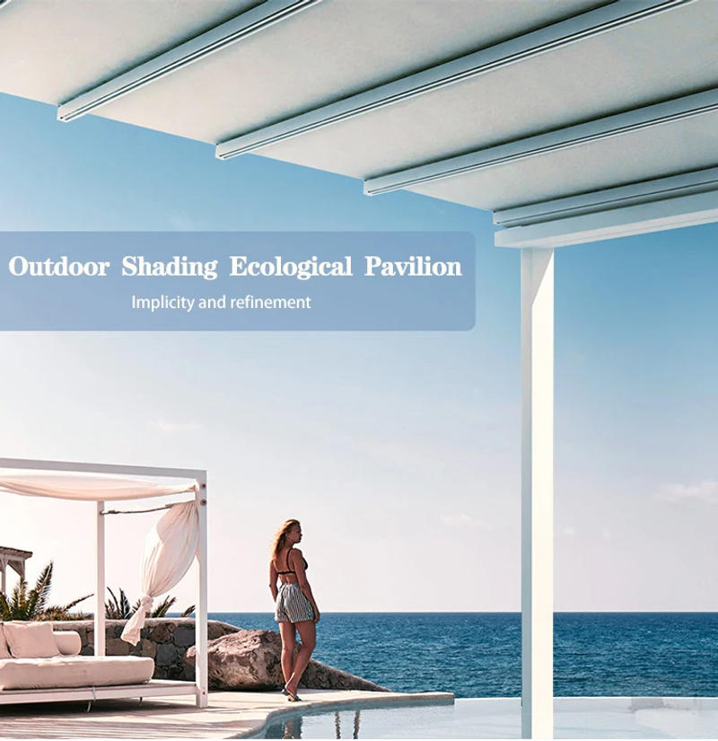 Description Picture 5 of itemCustom OUTDOOR WATERPROOF FOLDING ELECTRIC CANOPY 6m Retractable Retractable Awnings Motorised retractable roofs For Pergola