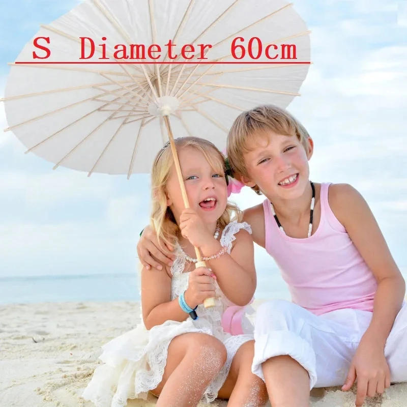 Description Picture 3 of itemHot 50pcs White Paper Long-handle Parasol Chinese Craft Paper Umbrella for Wedding Photograph Accessory Party Decor