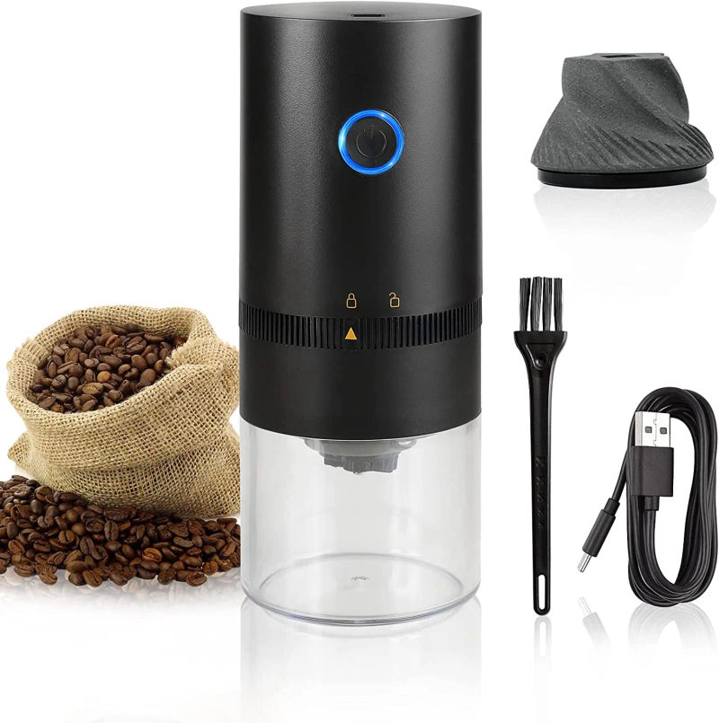 Description Picture 4 of itemPortable Electric Coffee Grinder Cafe Automatic Coffee Beans Mill Conical Burr Grinder Machine for Home Travel USB Rechargeable