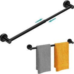 Adjustable Towel Bar Retractable Stainless Steel Rustproof Wall-mounted Extended Towel Holder for Bathroom Kitchen Accessories