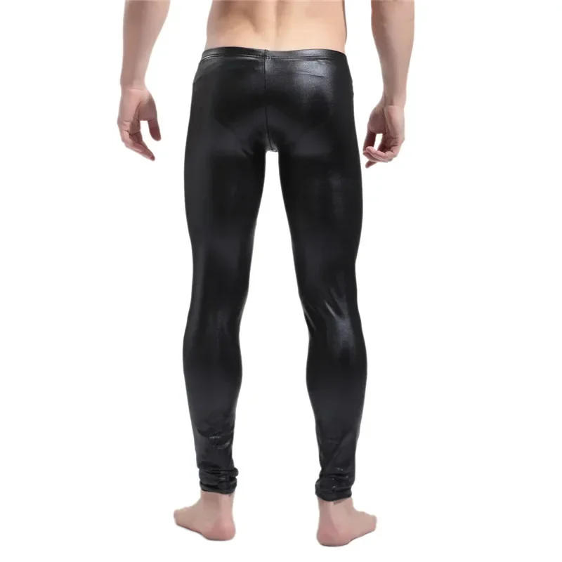 Description Picture 4 of itemMen Sexy PU Leather Legging Trousers Skinny Faux Leather Long Pant Tight Erotic Temptation Trouser Casual Slim Clubwear Leggings