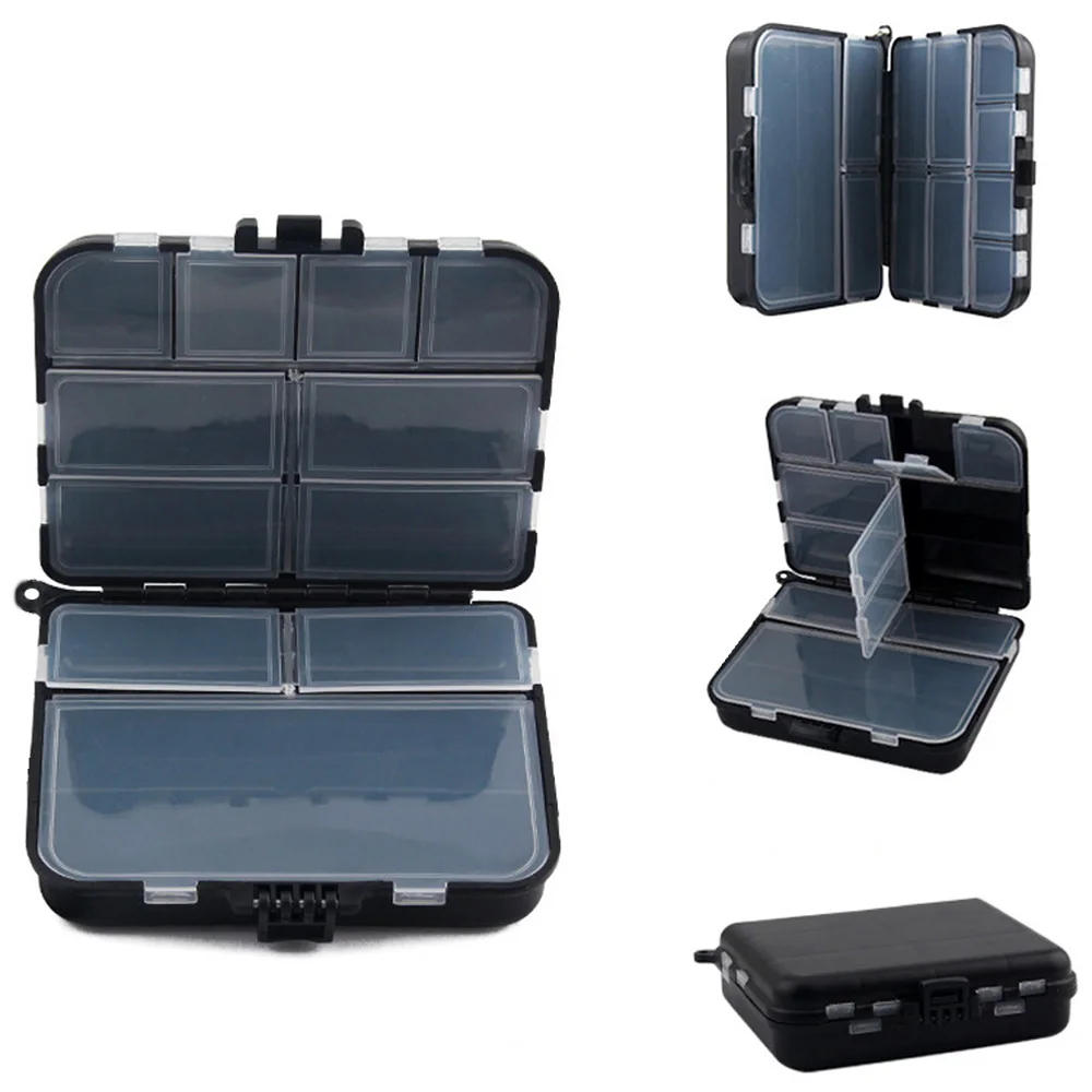 Description Picture 3 of itemPortable Composable Space Plastic Fishing Tackle Box 2 Layers 12 Individual Spacer Container Bait Hook Tool Storage Pesca Case