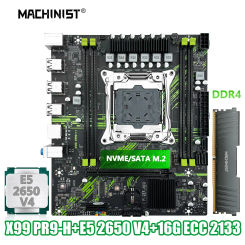 X99 PR9-H Motherboard Set Kit With Intel LGA2011-3 Xeon E5 2650 V4 CPU + DDR4 1*16GB 2133MHz RAM Memory NVME M.2 SATA