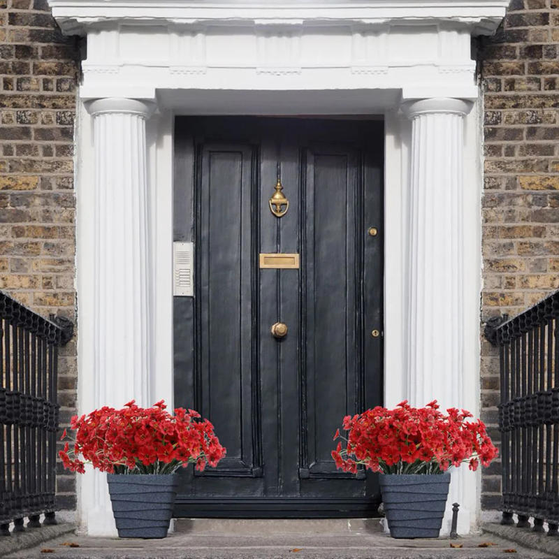 Description Picture 6 of item1 Bundles 31cm Outdoor Artificial Flowers UV Resistant Fake Flower With Plastic Plants Faux Silk Flower For Garden Decoration