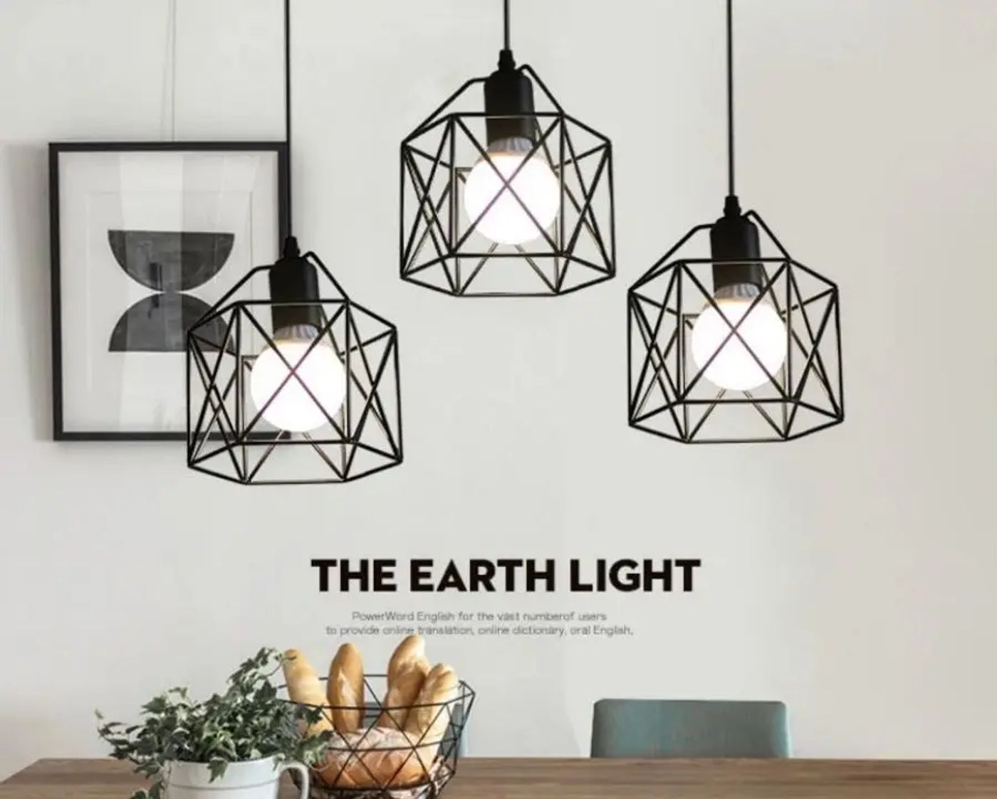 Description Picture 6 of itemMARPOU retro pendant light postmodern Industrial Ceiling Lamp Metal E27 Fixture Black Shade Porch Light For Bedroom Home Decor