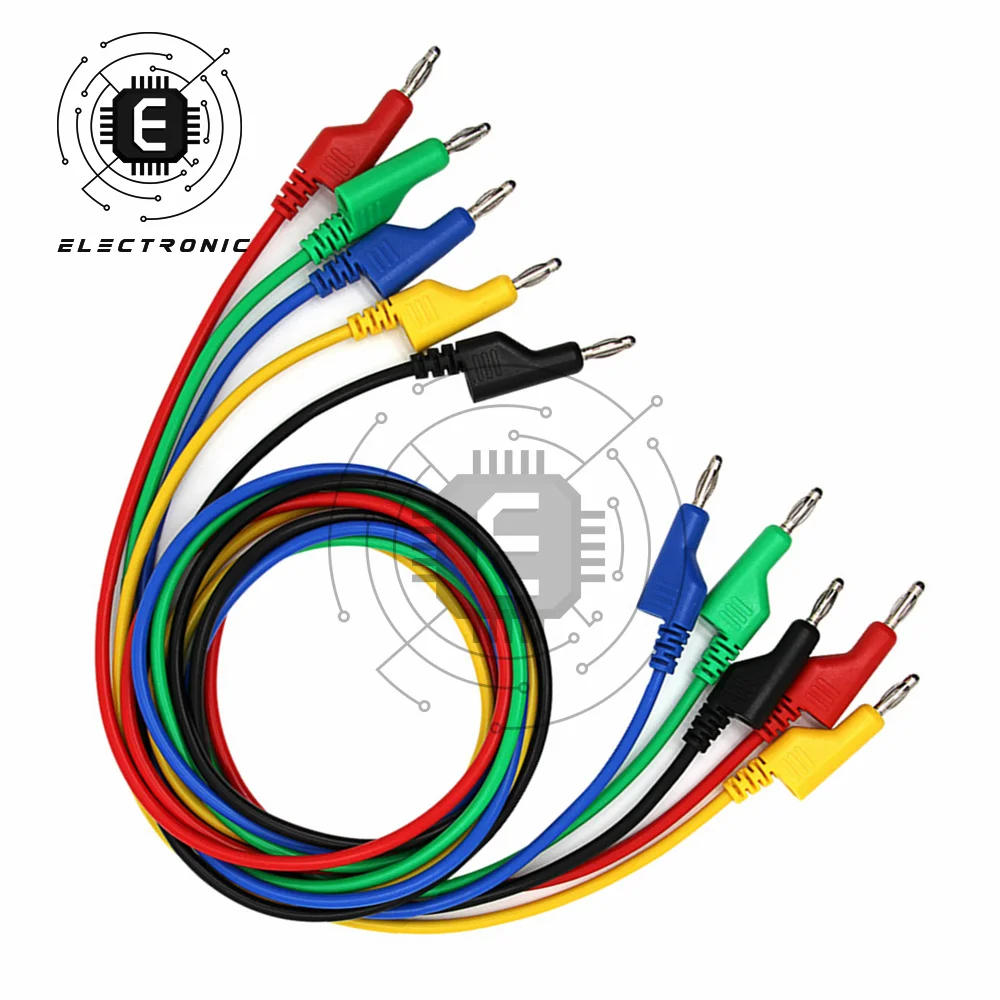 Description Picture 6 of itemP1036 5PCS 1M Stackable Dual 4mm Banana Plug to Banana Plug Multimeter Test Leads Cable Kit 1000V/19A 5 Colors Alligator Clip