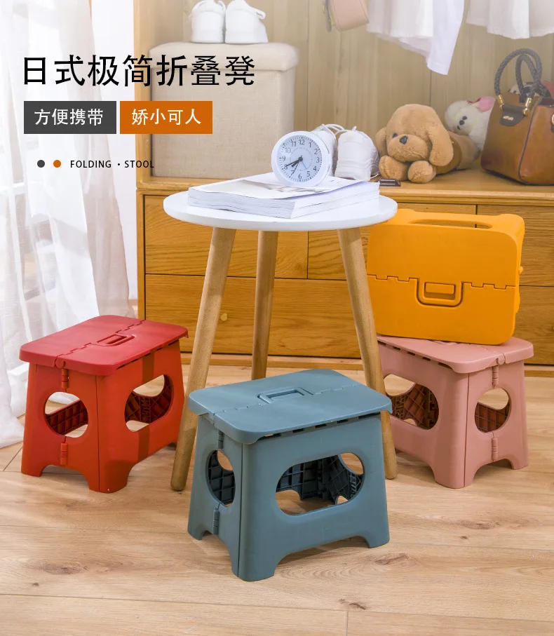 Description Picture 2 of itemPortable Plastic Folding Stool Outdoor Fishing Stool Small Stool Kindergarten Children's Bench Adult Low Stool Folding Stool