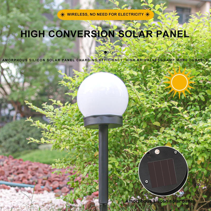 Description Picture 6 of itemSolar Waterproof Outdoor Garden Light Ball Lamp Solar Powered LED Bulb Lamp Solar Panel Energy Street Lawn Yard Pathway Lights