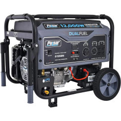 G12KBN-SG Heavy Duty Portable Dual Fuel Generator - 9500 Rated Watts & 12000 Peak Watts - Gas & LPG - Electric Start