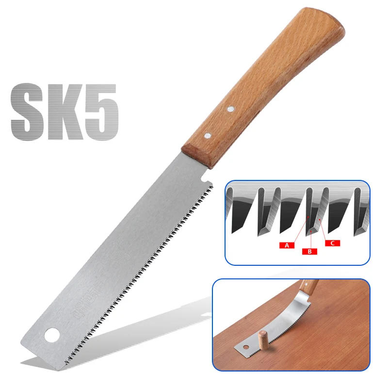 Description Picture 2 of item150mm Wood Saw SK5 Steel 3-Edge Tooth 17 TPI Japanese Saw Flush Cut Trim Saw for Woodworking