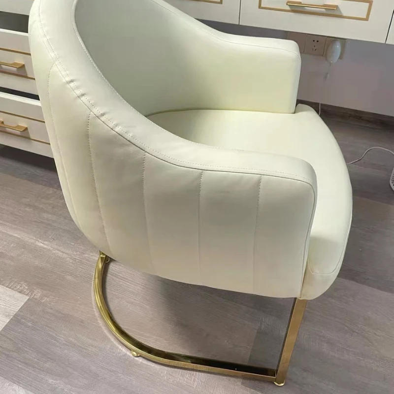 Description Picture 4 of itemEuropean Flannel Dining Chairs for Kitchen Designer Armchair Dining Room Furniture Brushed Stainless Steel Home Dining Chair GM