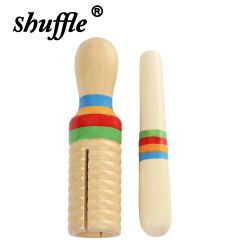 Orff Single Ringing Drum Percussion Instruments Wooden Small Single-threaded Ring Percussion Cylinder Kids Gift Educational Toys