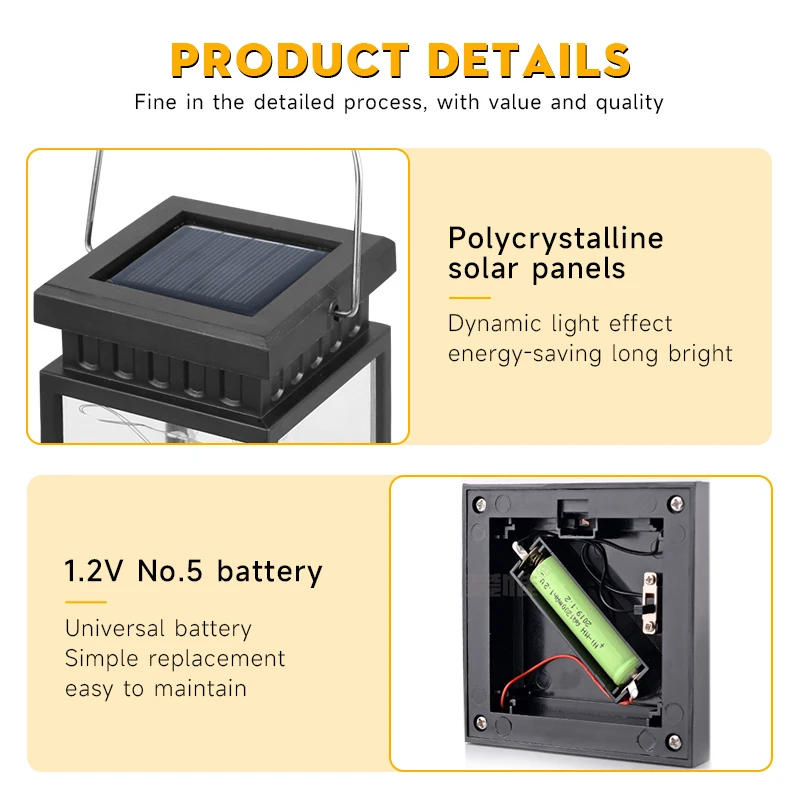 Description Picture 6 of itemPortable Outdoor Solar Light Waterproof Lantern  LED Garden Corridor Doorway Hanging Night Lights Led External Solar Power Lamp