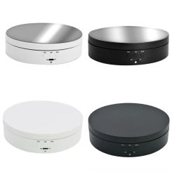 3 Speeds Electric Rotating Display Stand Mirror 360 Degree Turntable Jewelry Holder Battery for Photography Video Shooting Props
