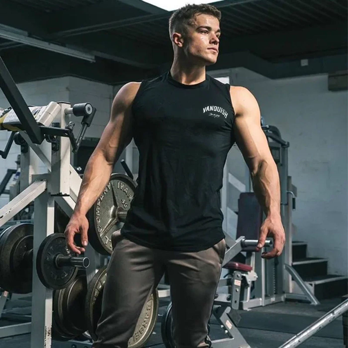 Description Picture 5 of itemJogger Men's Vest Sports Fitness Cotton Round Neck Printed Sleeveless T-Shirt Gym Running Training Bodybuilding Basketball Vest