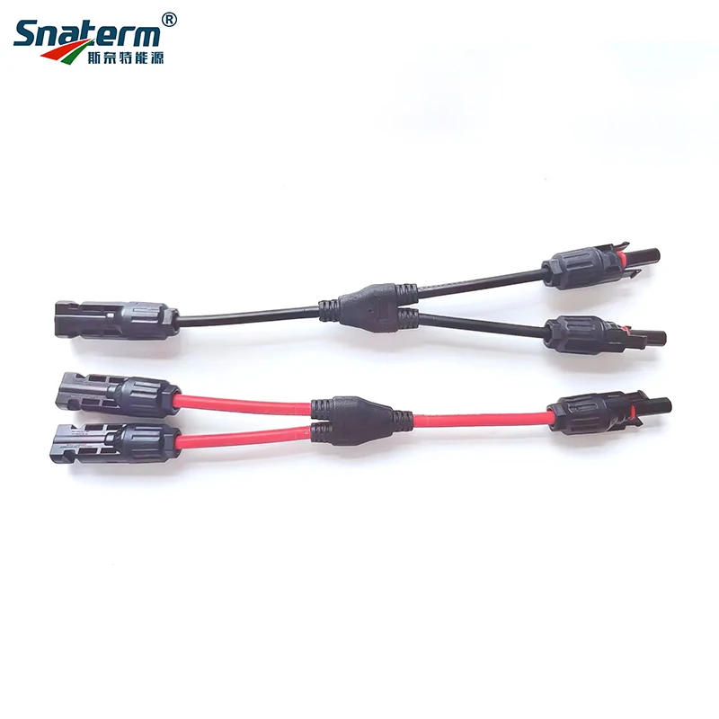 Description Picture 2 of item1/5/10Pair 2 Branch Y type Adapter Connectors M/M/F and F/F/M For Solar Panels Cable PV System Waterproof Socket Plug Connector