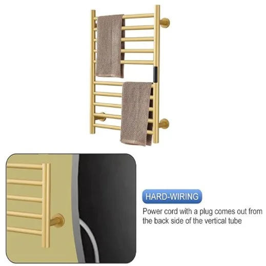 Description Picture 4 of itemBathroom Luxury Wall-Mounted Waterproof Electric Towel Warmer Rail Towel Radiator Heated Towel Rack