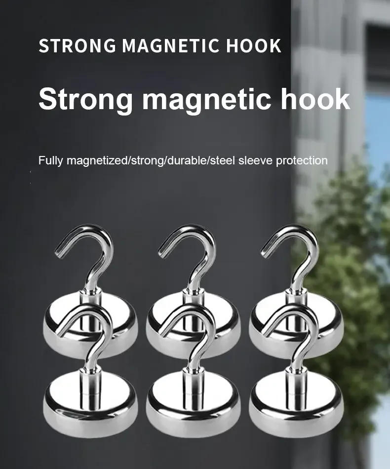 Description Picture 4 of item10PCS Strong Magnetic Hooks Multi-Purpose Storage Hooks Home Kitchen Bar Storage Rack Key Storage Hooks Bathroom Hangers