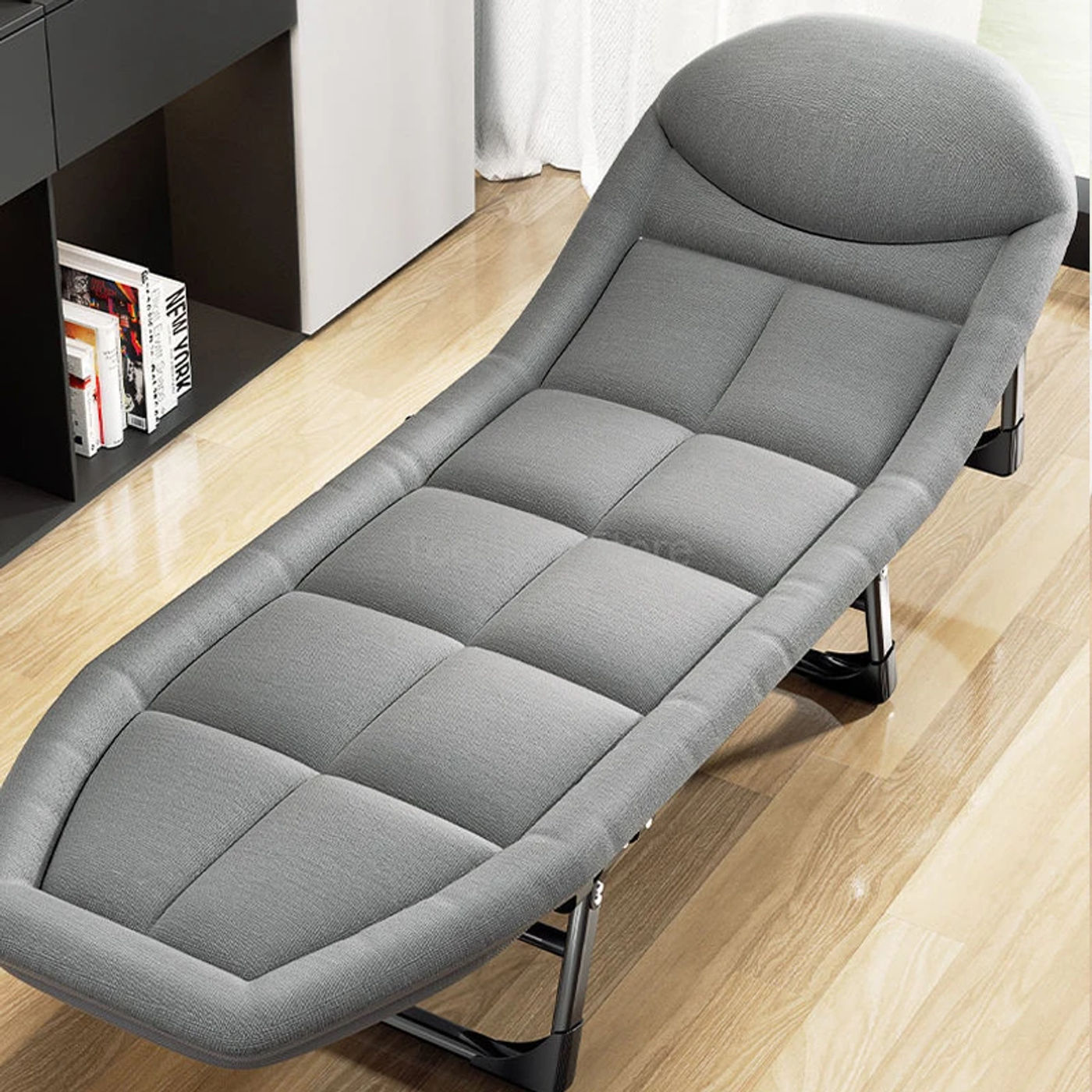 Description Picture 2 of itemFolding Bed Lightweight Camping Cot Household Sofa Beds Bedroom Furniture 6 Gears Adjustable Backrest Chairs Outdoor Beach Chair