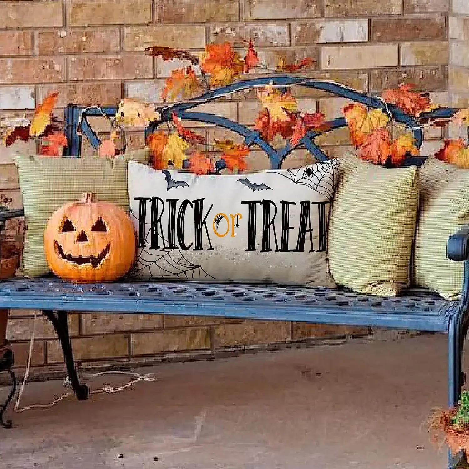 Description Picture 4 of item30x50cm Halloween Cushion Cover, Linen Bats Ghoast Skull Pumpkin Rectangle Pillow Covers ,Cushion Cases for Home Sofa Chair