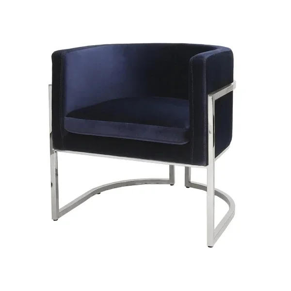 Description Picture 6 of itemChinese Style Simple Stainless Steel Velvet Dining Chair Luxury Hotel Restaurant Villa Armrest Dining Chair American Furniture