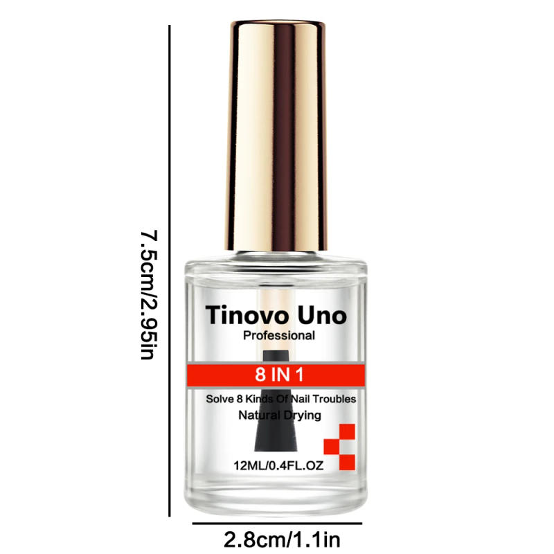 Description Picture 4 of itemTinovo Uno 8 IN 1 Nail Strengthener Natural Drying Regular Nail Polish Finish Hardener Long Wear Healthy Repair Damaged Nails
