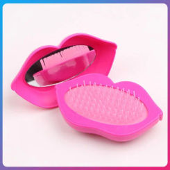 2023 Lips Shape Comb Antistatic Massage Mirror Hair Brush Salon Styling Professional Hair Styling Tool Red Lips Comb Accessories