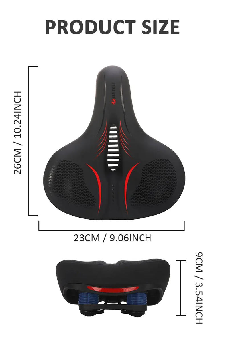Description Picture 3 of itemErgonomic Ventilated Bike Saddle - Shock-Absorbing Foam, Hollow Relief Design & Easy Fit for Road/MTB/City Cycling