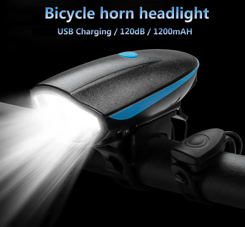 Description Picture 6 of itemBicycle Front Light with Electric Loud Horn Waterproof Bike Headlight USB Rechargeable Cycling Torch Lantern Electronic Bell